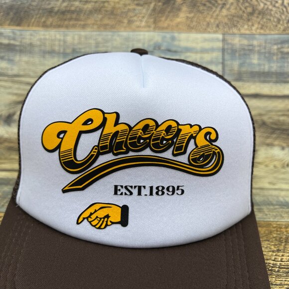 Cheers Unisex Trucker Hat Brown Snapback 80s Sitcom Retro TV Adjustable Ball Cap - Picture 3 of 8